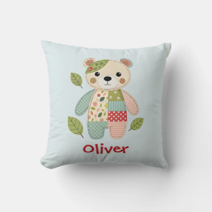 Cute Patchwork Bear Cushion