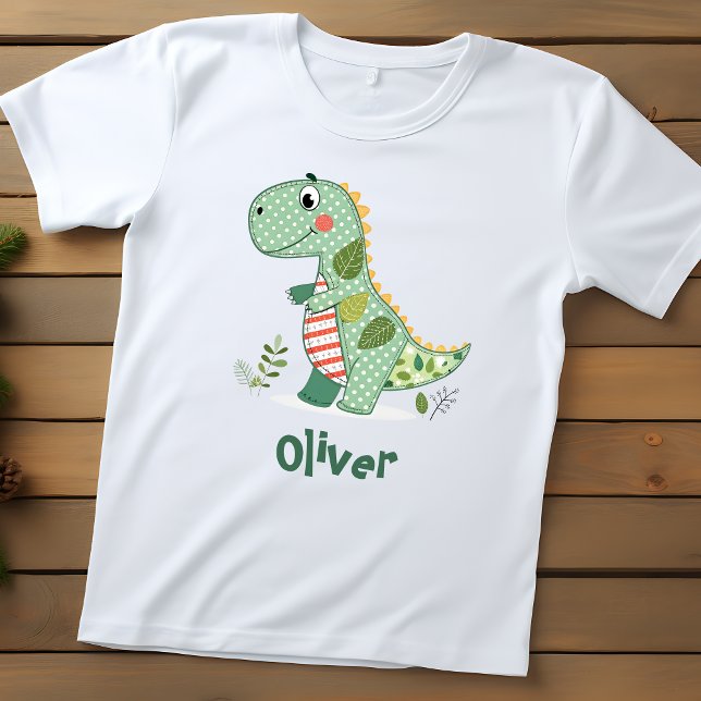 Cute Patchwork Dinosaur Baby T-Shirt (Creator Uploaded)