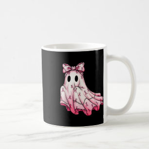 Cute Patchwork Ghost Pink Ribbon Breast Cancer Awa Coffee Mug