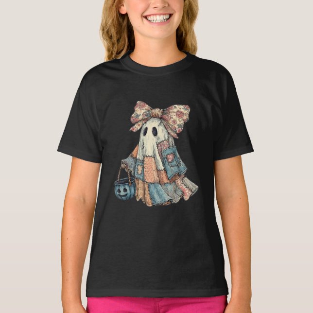 Cute Patchwork Ghost T-Shirt (Front)