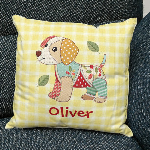 Cute Patchwork Puppy Cushion