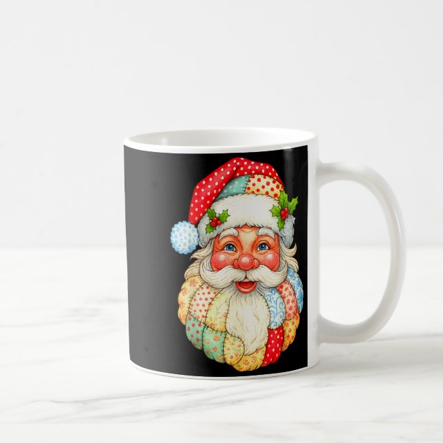 Cute Patchwork Santa Claus Christmas Xmas Men Wome Coffee Mug (Right)