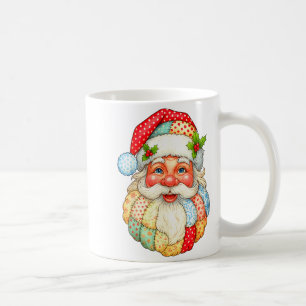 Cute Patchwork Santa Claus Christmas Xmas Men Wome Coffee Mug
