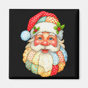 Cute Patchwork Santa Claus Christmas Xmas Men Wome Magnet