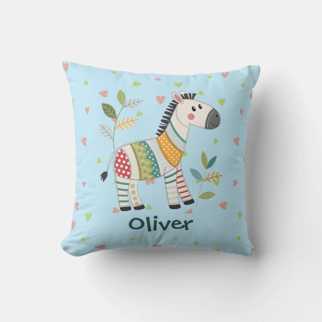 Cute Patchwork Zebra Cushion (Front)