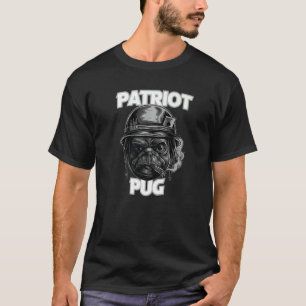 Cute Patriot Pug Soldier Dog   T-Shirt