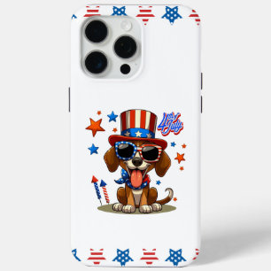 Cute, patriotic 4th of July dog/puppy iPhone 15 Pro Max Case