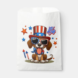Cute, patriotic 4th of July dog/puppy Favour Bags