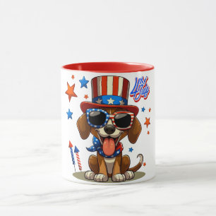 Cute, patriotic 4th of July dog/puppy Mug