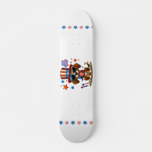 Cute, patriotic 4th of July dog/puppy Skateboard