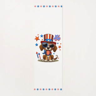 Cute, patriotic 4th of  July dog/puppy Yoga Mat