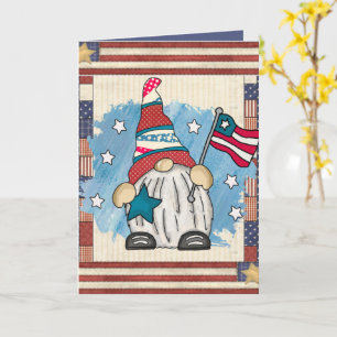 cute Patriotic gnome add text  Card