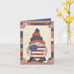 cute Patriotic gnome add text Card