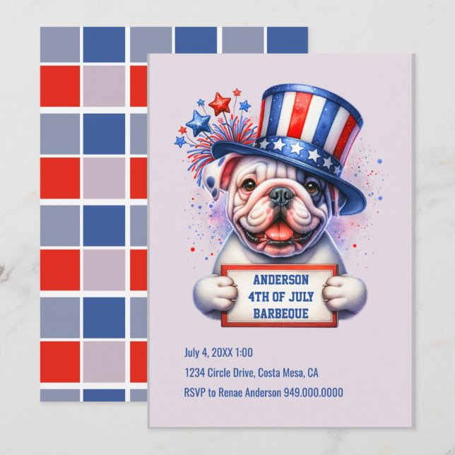 Cute Patriotic Party Invitation (Front/Back)