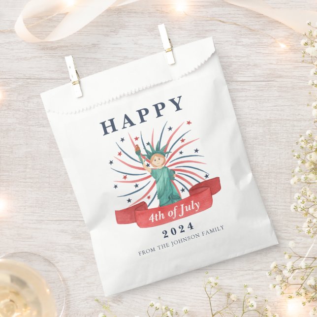 Cute Patriotic Red White And Blue 4th of July Favour Bags (Clipped)
