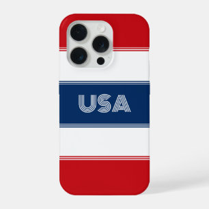 Cute Patriotic USA America Red White and Blue iPhone 15 Pro Case