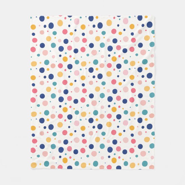 cute pattern colourful circles polka dots  fleece blanket (Front)
