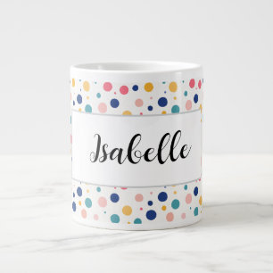 cute pattern colourful circles polka dots  large coffee mug