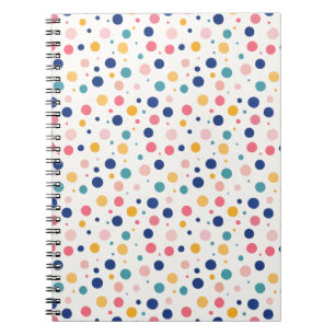 cute pattern colourful circles polka dots notebook