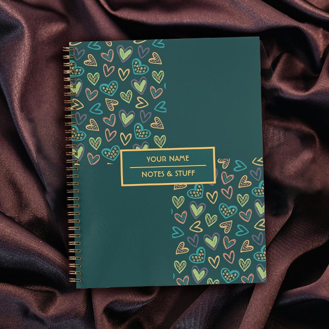 Cute Pattern Colourful Hearts Spiral Notebook (Creator Uploaded)