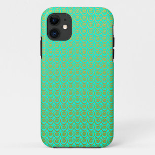 Cute Pattern Gold over Minty Green iPhone 11 Case