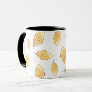 Cute pattern leaves  golden Case-Mate iPhone case Mug