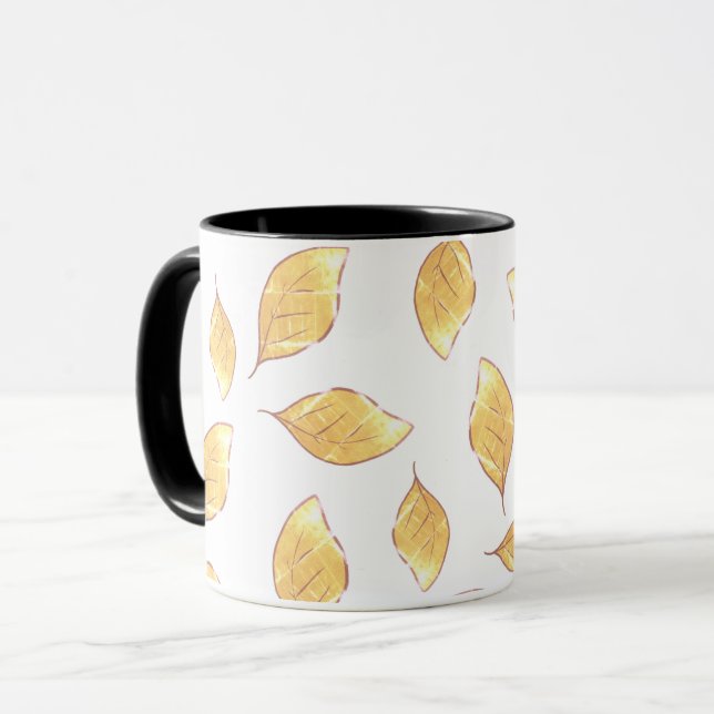 Cute pattern leaves  golden Case-Mate iPhone case Mug (Front Left)