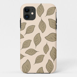 Cute pattern leaves throw pillow iPhone 11 case