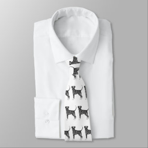 Cute Pattern Of A Boxer Dog In Black And White Tie