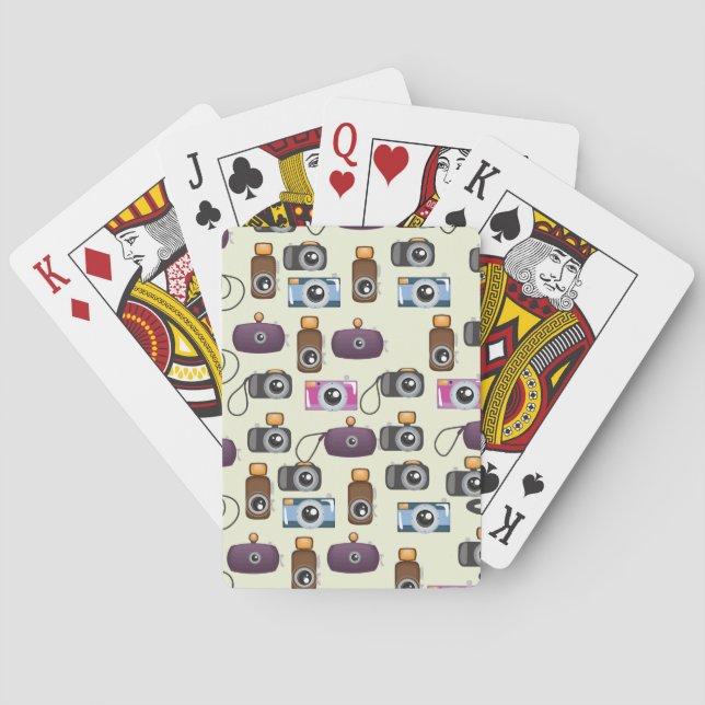 Cute Pattern of Cameras Playing Cards (Back)