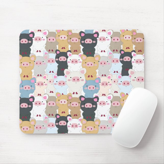 Cute Pattern of Pigs Mouse Mat (With Mouse)
