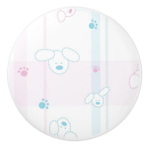 Cute pattern with dogs ceramic knob