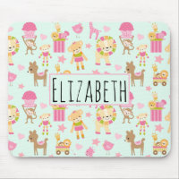 Cute Pattern with Happy Animals & Toys