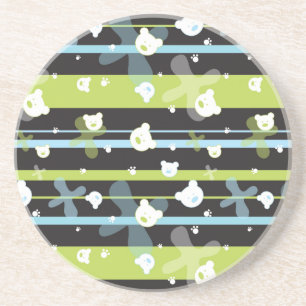 Cute pattern with little bears coaster
