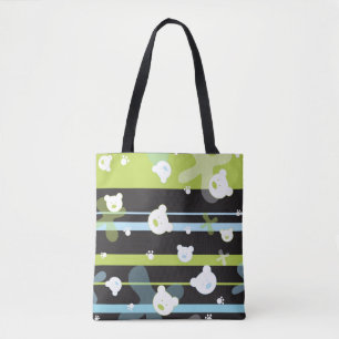 Cute pattern with little bears tote bag