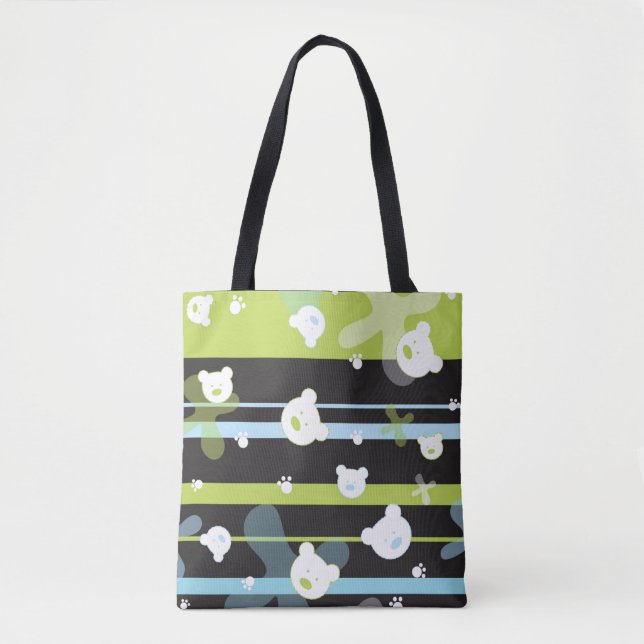 Cute pattern with little bears tote bag (Front)