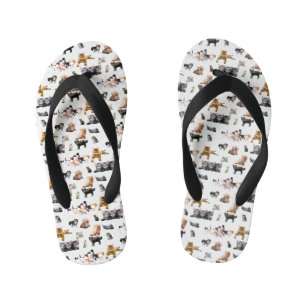 Cute pattern with photographs of Cats and kittens Kid's Flip Flops