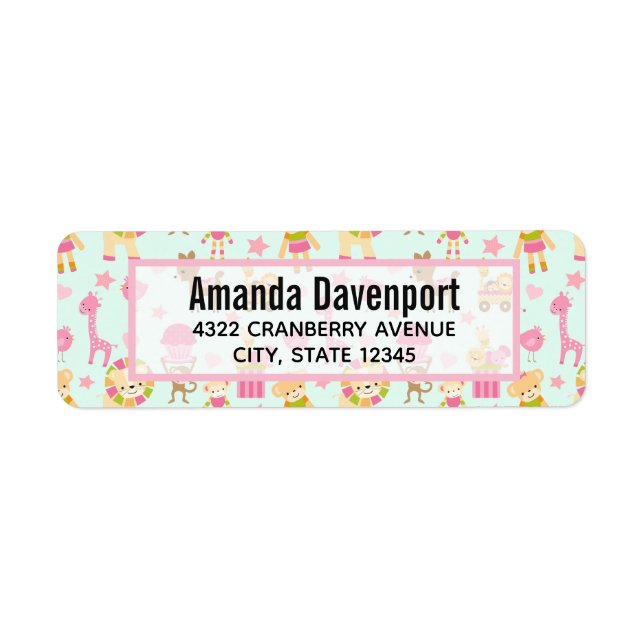 Cute Pattern with Whimsical Animals & Toys (Front)