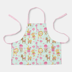 Cute Pattern with Whimsical Animals & Toys Apron
