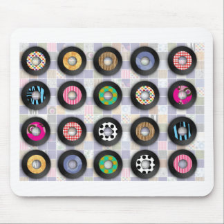 Cute Patterned 45 Records Mouse Mat