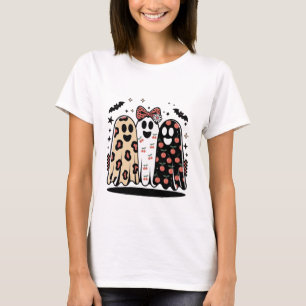Cute Patterned Ghost Spooky Halloween Tshirt