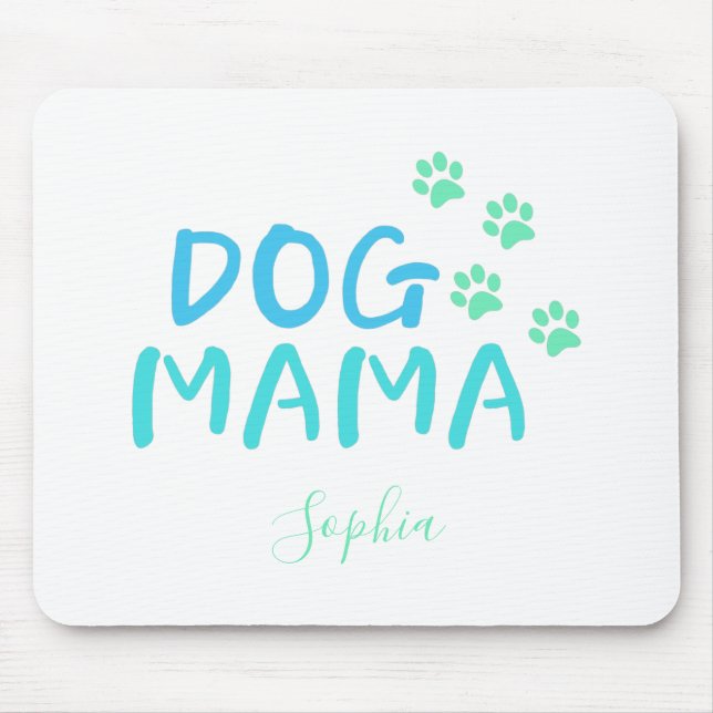 Cute Paw and Dog MAMA Typography     Mouse Mat (Front)