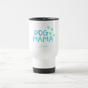 Cute Paw and Dog MAMA Typography   Travel Mug
