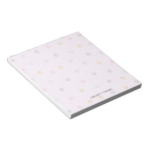 Cute PAW Dog cat colourful gradient Personalised Notepad