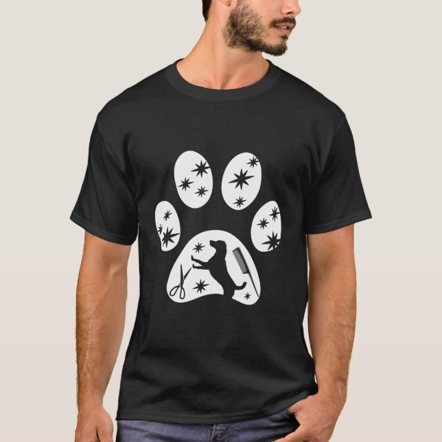 Cute Paw Dog Groomer Pet Grooming Pet Great Idea D T-Shirt (Front)