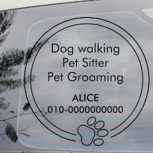 Cute Paw Pet Business Services Car Truck Door Window Cling