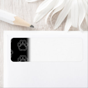 Cute Paw Print Animal Dog Lover White Line Contour