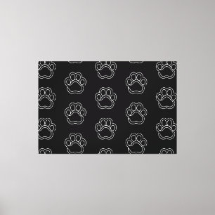 Cute Paw Print Animal Dog Lover White Line Contour