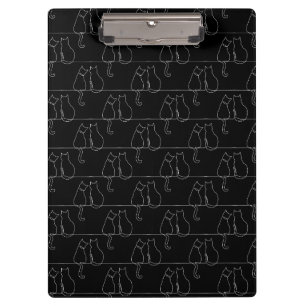 Cute Paw Print Animal Dog Lover White Line Contour Clipboard