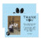 Cute Paw Print Blue Birthday Thank you Photo